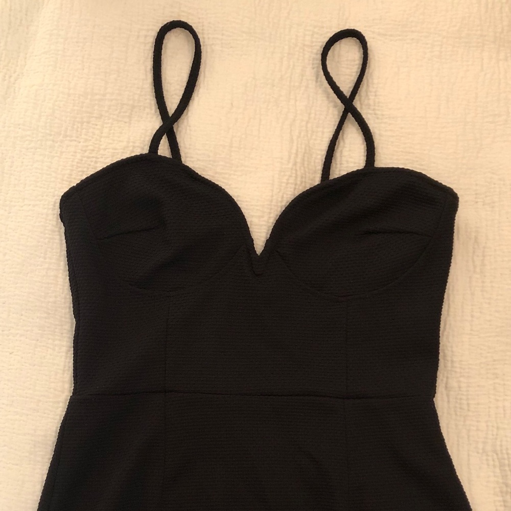 Black bardot style mini dress